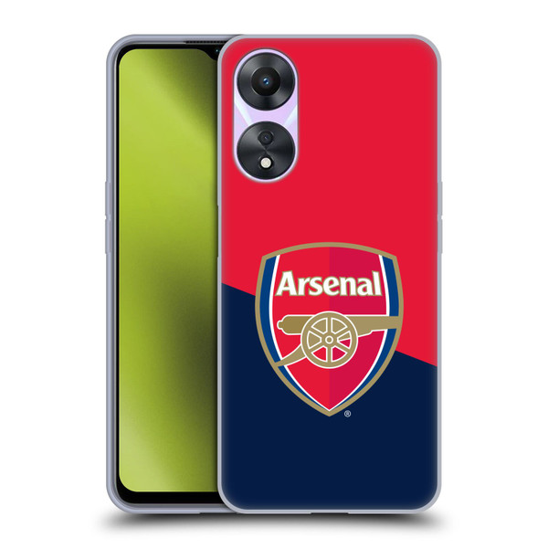 Arsenal FC Crest 2 Red & Blue Logo Soft Gel Case for OPPO A78 4G