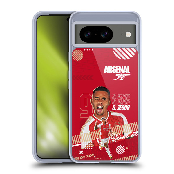 Arsenal FC 2023/24 First Team Gabriel Jesus Soft Gel Case for Google Pixel 8