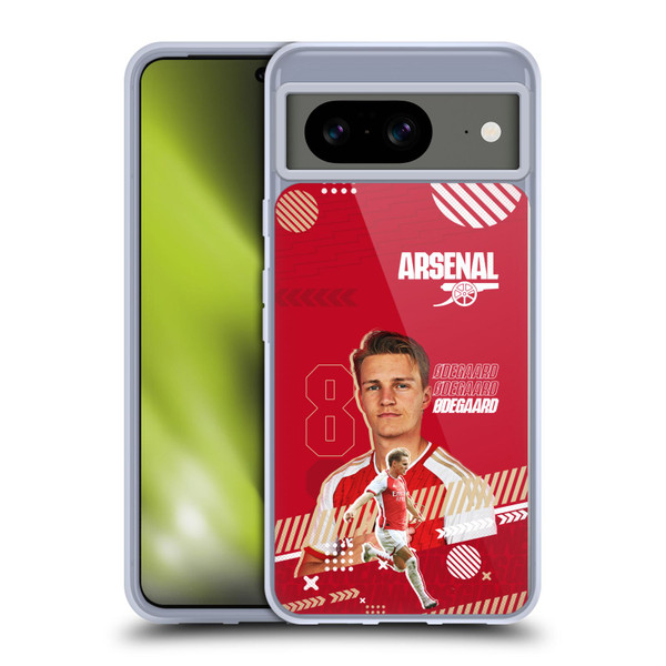 Arsenal FC 2023/24 First Team Martin Ødegaard Soft Gel Case for Google Pixel 8
