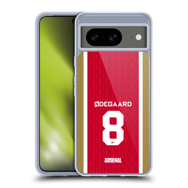 Arsenal FC 2023/24 Players Home Kit Martin Ødegaard Soft Gel Case for Google Pixel 8