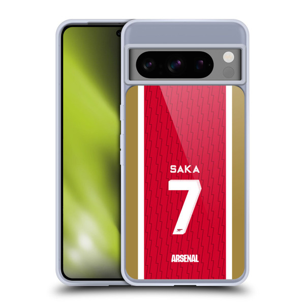 Arsenal FC 2023/24 Players Home Kit Bukayo Saka Soft Gel Case for Google Pixel 8 Pro
