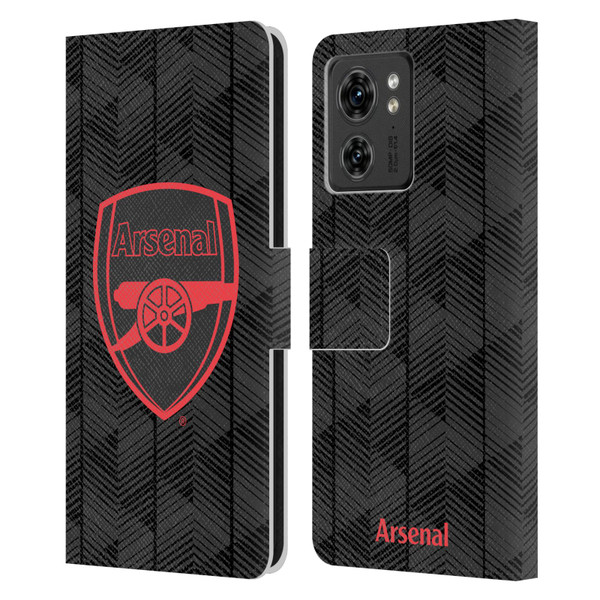 Arsenal FC Crest and Gunners Logo Black Leather Book Wallet Case Cover For Motorola Moto Edge 40
