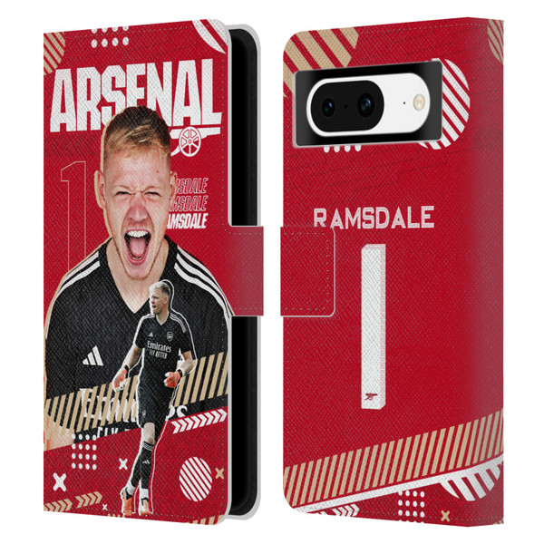 Arsenal FC 2023/24 First Team Aaron Ramsdale Leather Book Wallet Case Cover For Google Pixel 8