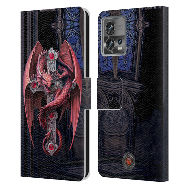 Anne Stokes Dragons Gothic Guardians Leather Book Wallet Case Cover For Motorola Moto Edge 30 Fusion