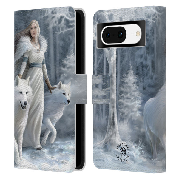 Anne Stokes Wolves Winter Guardians Leather Book Wallet Case Cover For Google Pixel 8