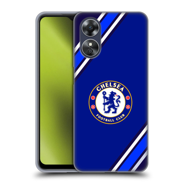 Chelsea Football Club Crest Stripes Soft Gel Case for OPPO A17