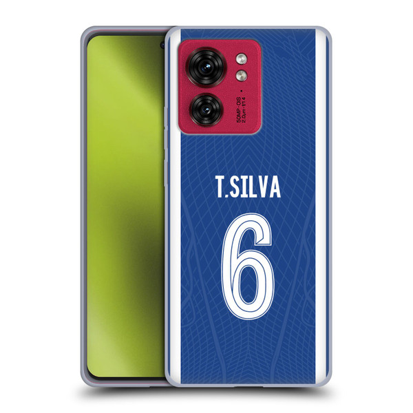 Chelsea Football Club 2023/24 Players Home Kit Thiago Silva Soft Gel Case for Motorola Moto Edge 40