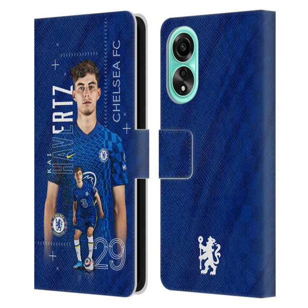 Chelsea Football Club 2021/22 First Team Kai Havertz Leather Book Wallet Case Cover For OPPO A78 4G