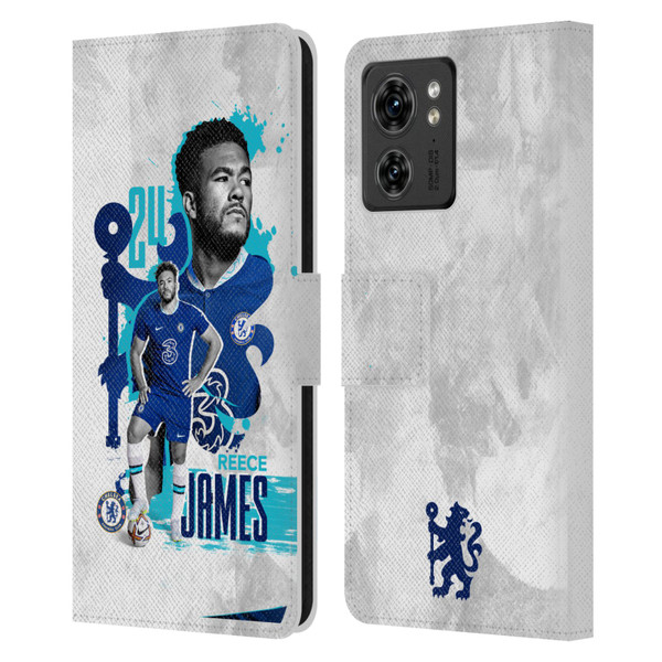 Chelsea Football Club 2022/23 First Team Reece James Leather Book Wallet Case Cover For Motorola Moto Edge 40
