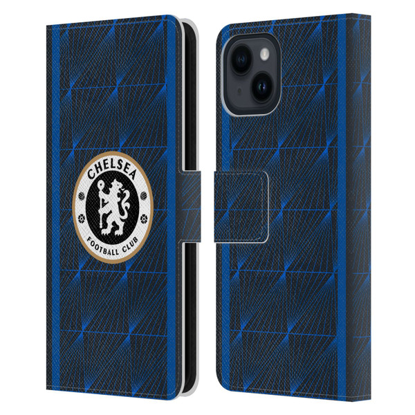 Chelsea Football Club 2023/24 Kit Away Leather Book Wallet Case Cover For Apple iPhone 15