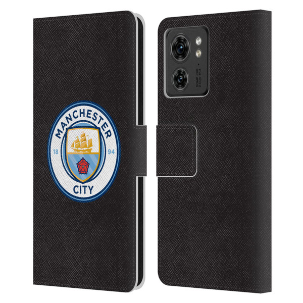 Manchester City Man City FC Badge Black Full Colour Leather Book Wallet Case Cover For Motorola Moto Edge 40