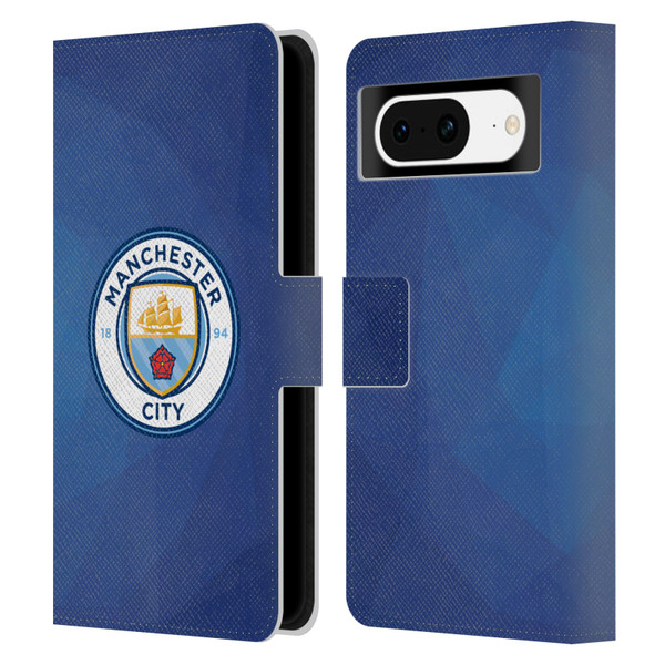 Manchester City Man City FC Badge Geometric Obsidian Full Colour Leather Book Wallet Case Cover For Google Pixel 8