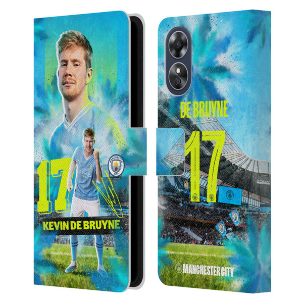 Manchester City Man City FC 2023/24 First Team Kevin De Bruyne Leather Book Wallet Case Cover For OPPO A17