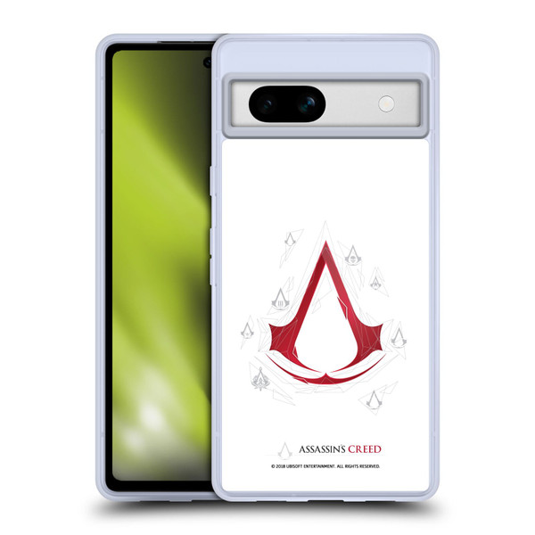 Assassin's Creed Legacy Logo Geometric White Soft Gel Case for Google Pixel 7a