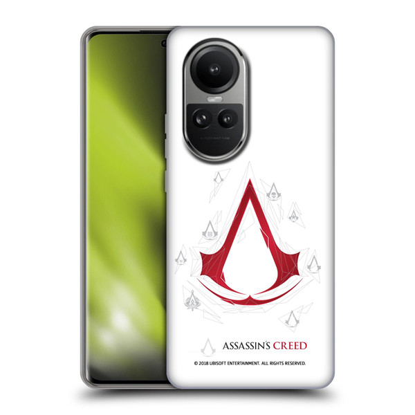 Assassin's Creed Legacy Logo Geometric White Soft Gel Case for OPPO Reno10 5G / Reno10 Pro 5G