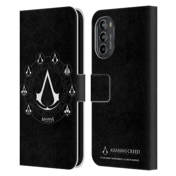 Assassin's Creed Legacy Logo Crests Leather Book Wallet Case Cover For Motorola Moto G82 5G