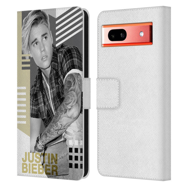 Justin Bieber Purpose B&w Calendar Geometric Collage Leather Book Wallet Case Cover For Google Pixel 7a