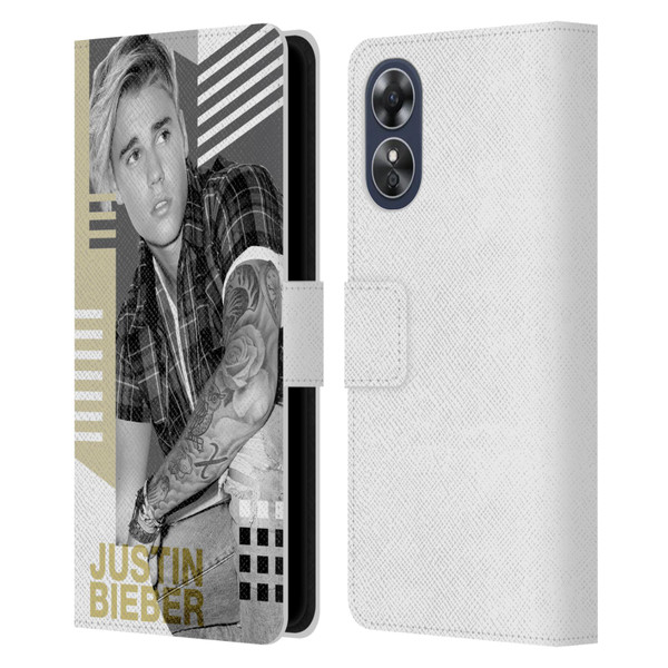 Justin Bieber Purpose B&w Calendar Geometric Collage Leather Book Wallet Case Cover For OPPO A17