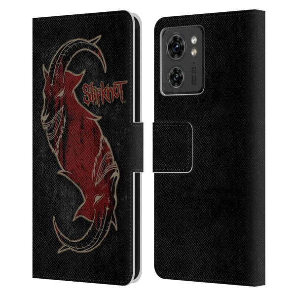 Slipknot Key Art Red Goat Leather Book Wallet Case Cover For Motorola Moto Edge 40
