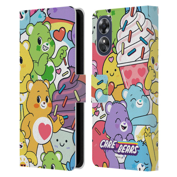 Care Bears Sweet And Savory Character Pattern Leather Book Wallet Case Cover For OPPO A17