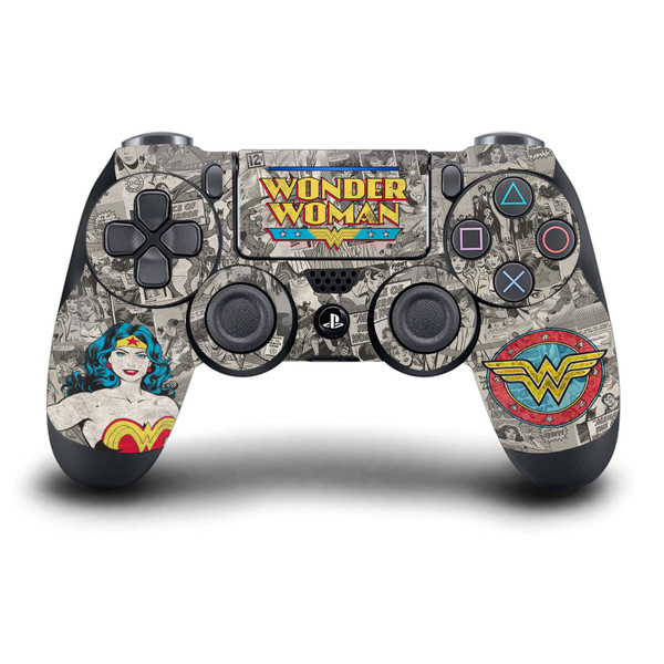 Wonder Woman DC Comics Comic Book Cover Vintage Collage Vinyl Sticker Skin Decal Cover for Sony DualShock 4 Controller