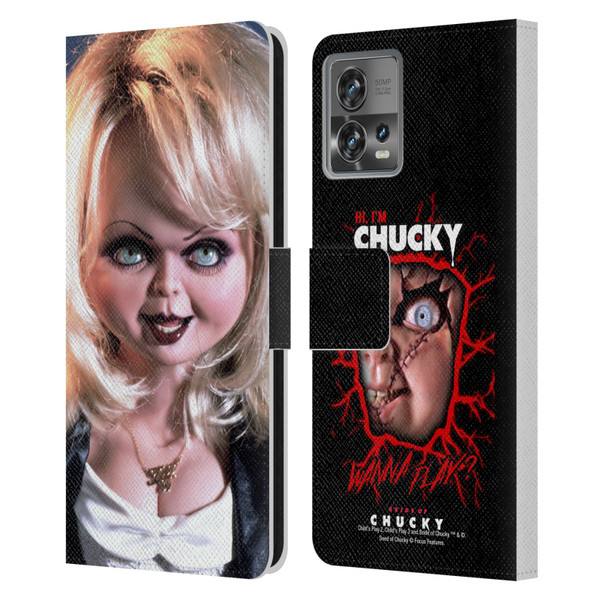 Bride of Chucky Key Art Tiffany Doll Leather Book Wallet Case Cover For Motorola Moto Edge 30 Fusion