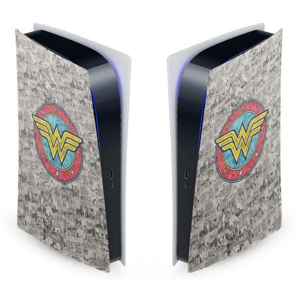 Wonder Woman DC Comics Comic Book Cover Vintage Collage Vinyl Sticker Skin Decal Cover for Sony PS5 Digital Edition Console