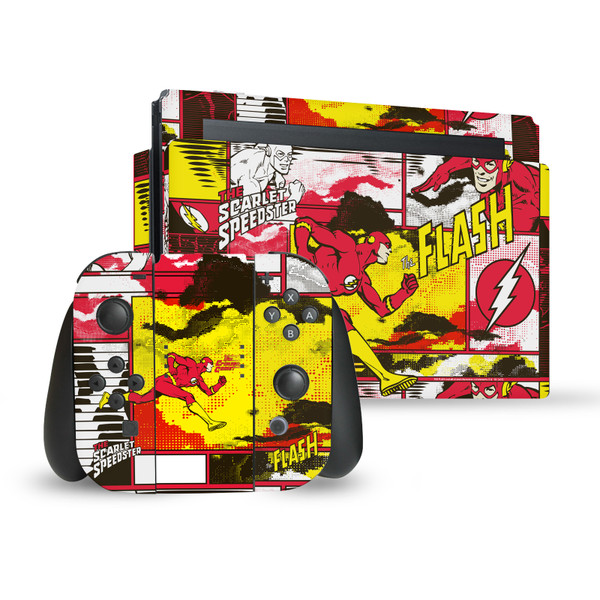 The Flash DC Comics Comic Book Art Panel Collage Vinyl Sticker Skin Decal Cover for Nintendo Switch Bundle