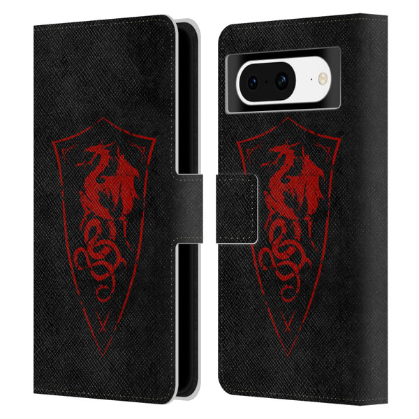 Christos Karapanos Shield Dragon Leather Book Wallet Case Cover For Google Pixel 8