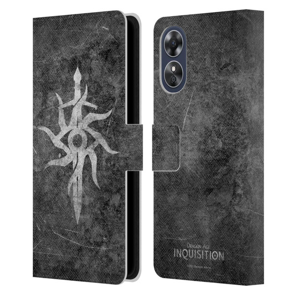 EA Bioware Dragon Age Inquisition Graphics Distressed Symbol Leather Book Wallet Case Cover For OPPO A17
