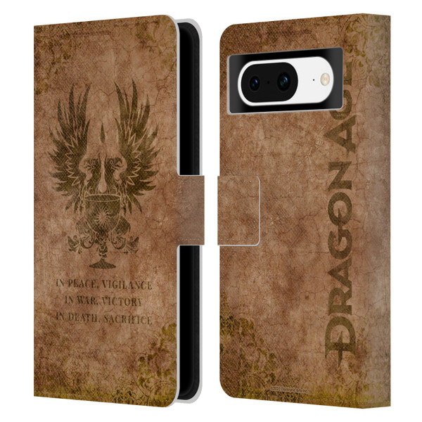 EA Bioware Dragon Age Heraldry Grey Wardens Distressed Leather Book Wallet Case Cover For Google Pixel 8