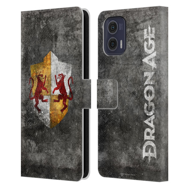 EA Bioware Dragon Age Heraldry Ferelden Distressed Leather Book Wallet Case Cover For Motorola Moto G73 5G