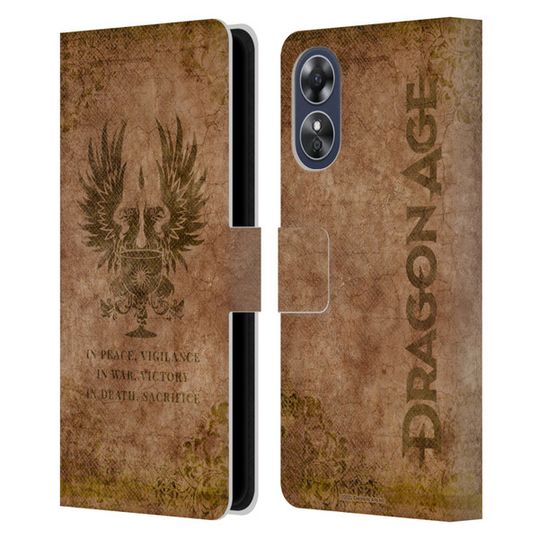 EA Bioware Dragon Age Heraldry Grey Wardens Distressed Leather Book Wallet Case Cover For OPPO A17