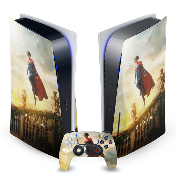 The Flash 2023 Graphic Art Supergirl Vinyl Sticker Skin Decal Cover for Sony PS5 Disc Edition Bundle