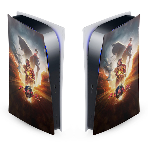 The Flash 2023 Graphic Art Key Art Vinyl Sticker Skin Decal Cover for Sony PS5 Digital Edition Console