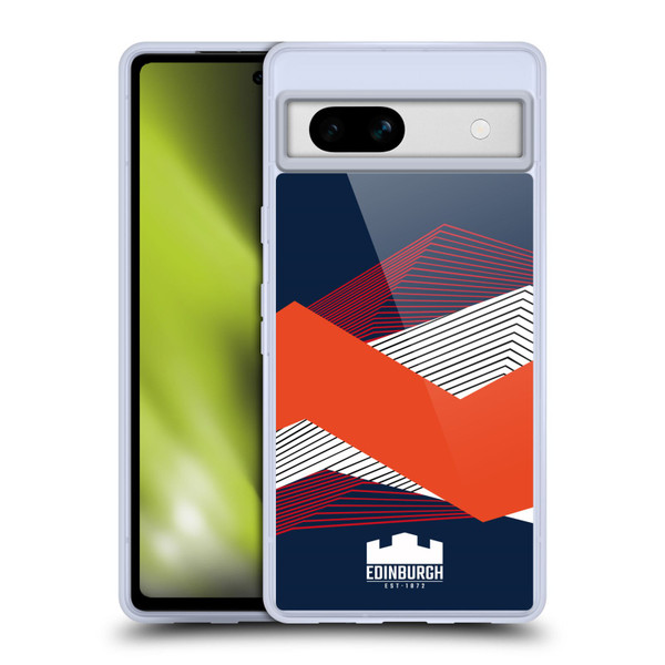 Edinburgh Rugby Graphics Shapes Soft Gel Case for Google Pixel 7a