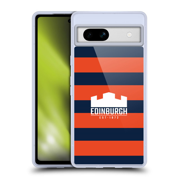 Edinburgh Rugby Graphics Stripes Soft Gel Case for Google Pixel 7a
