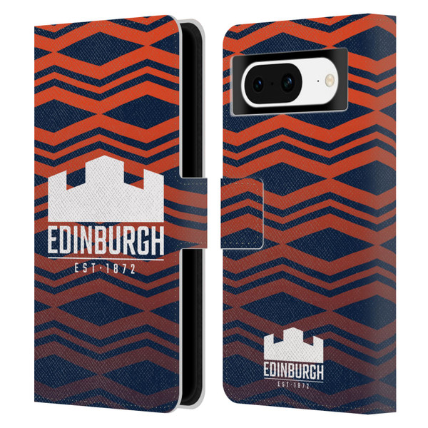 Edinburgh Rugby Graphics Pattern Gradient Leather Book Wallet Case Cover For Google Pixel 8