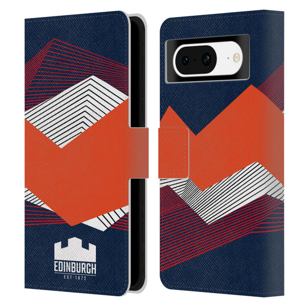 Edinburgh Rugby Graphics Shapes Leather Book Wallet Case Cover For Google Pixel 8