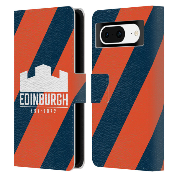 Edinburgh Rugby Logo Art Diagonal Stripes Leather Book Wallet Case Cover For Google Pixel 8