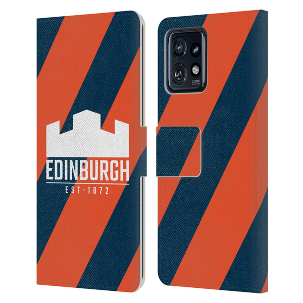 Edinburgh Rugby Logo Art Diagonal Stripes Leather Book Wallet Case Cover For Motorola Moto Edge 40 Pro