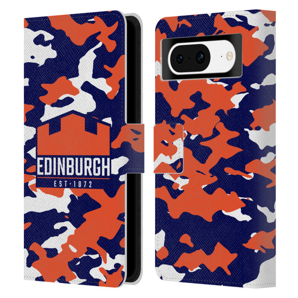 Edinburgh Rugby Logo 2 Camouflage Leather Book Wallet Case Cover For Google Pixel 8