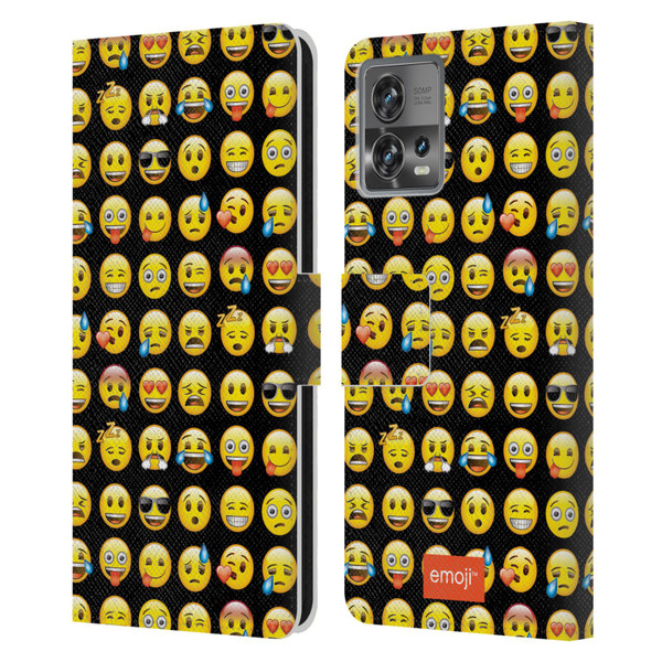emoji® Smileys Pattern Leather Book Wallet Case Cover For Motorola Moto Edge 30 Fusion