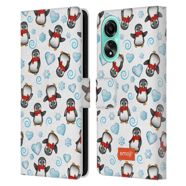 emoji® Winter Wonderland Penguins Leather Book Wallet Case Cover For OPPO A78 4G