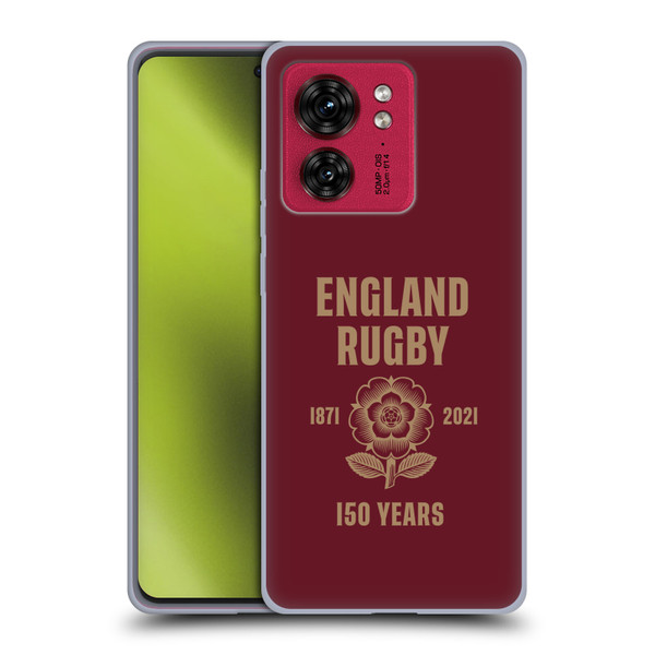 England Rugby Union 150th Anniversary Red Soft Gel Case for Motorola Moto Edge 40