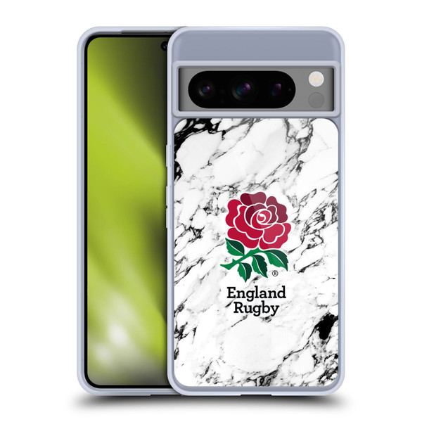 England Rugby Union Marble White Soft Gel Case for Google Pixel 8 Pro