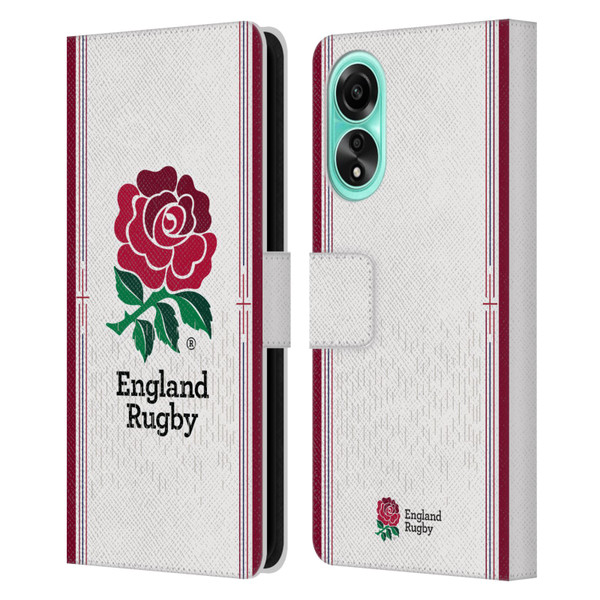 England Rugby Union 2023/24 Crest Kit Home Leather Book Wallet Case Cover For OPPO A78 4G