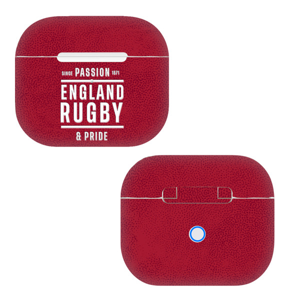 England Rugby Union Logo Art and Typography Passion And Pride Vinyl Sticker Skin Decal Cover for Apple AirPods 3 3rd Gen Charging Case