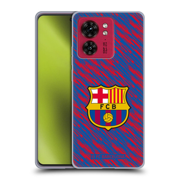 FC Barcelona Crest Patterns Glitch Soft Gel Case for Motorola Moto Edge 40