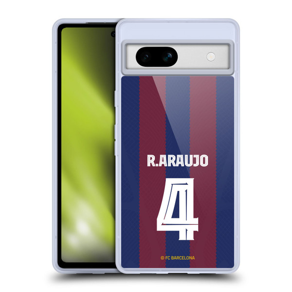 FC Barcelona 2023/24 Players Home Kit Ronald Araújo Soft Gel Case for Google Pixel 7a